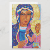 シストチョワブラックマドンナ絵を描 便箋 (正面/裏面)