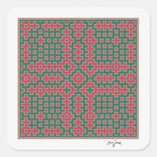 シストマをテーマにした人目指インスパイアタイル スクエアシール (正面)