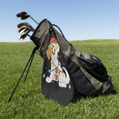 シストマスシーズンサンタジャックラッセルテリア ゴルフタオル (グリーン)