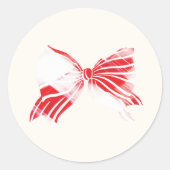 シストマスペパーミントプレイドボウホリデーと結び付け ラウンドシール (正面)