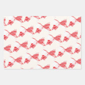 シストマスペパーミントプレイドボウホリデーと結び付け ラッピングペーパーシート (正面)