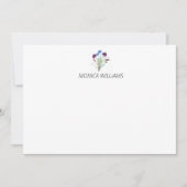 シスルパープルフローラルパーソナル ノートカード (正面)