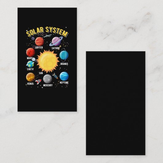 シス太陽のテム・ボーイ・ガールズ、かわいい惑星宇宙飛行士 名刺 (正面/裏面)