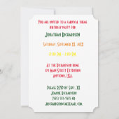 シズカラフルラーライドカーニバルテーマパーティー 招待状 (裏面)