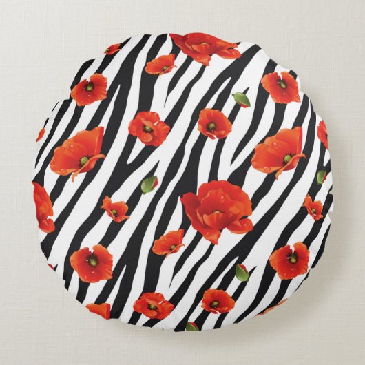 シソウの継ぎ目のない模様 ラウンドクッション (正面)