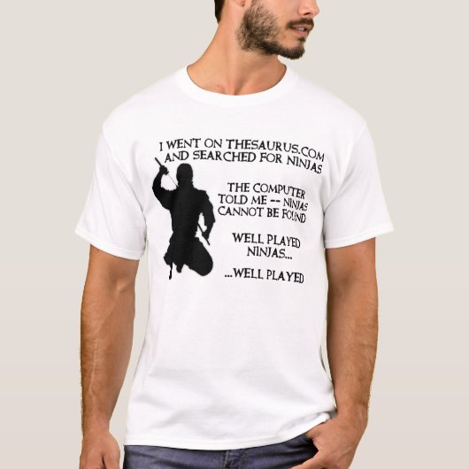 シソーラス忍者面白い忍者Tシャツ Tシャツ (正面)