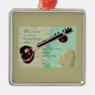 シタールおよびインディアン音楽へのRavi Shankarの捧げ物 メタルオーナメント