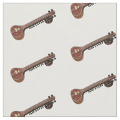 シタールの漫画イラスト ファブリック (クローズアップ)