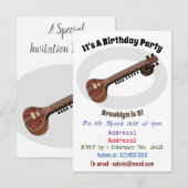 シタールの漫画イラスト 招待状 (正面/裏面)