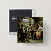 シタールを演奏している若い女性 缶バッジ (正面&裏面)