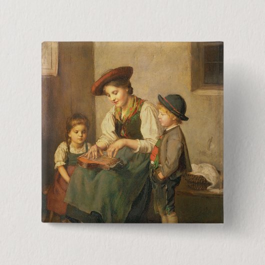 シタールプレーヤー 缶バッジ (正面)