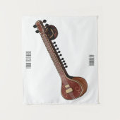 シタール漫画イラストレーション タペストリー (正面)