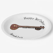 シタール漫画イラストレーション ペーパープレート (アングル)