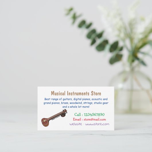 シタール漫画イラストレーション 名刺 (スタンド正面)