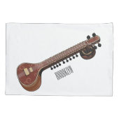 シタール漫画イラストレーション 枕カバー (裏面)