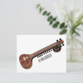 シタール漫画イラスト ポストカード (スタンド正面)