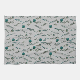 シダとドット キッチンタオル