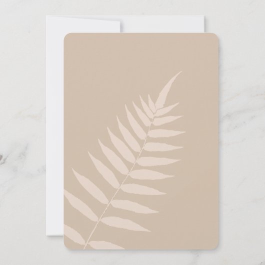 シダとビーチ |私たちは結婚式招待状 案内状 (裏面)