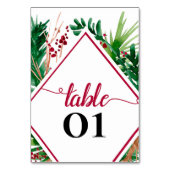 シダと果実の冬の結婚式のテーブル番号 テーブルナンバー (正面)