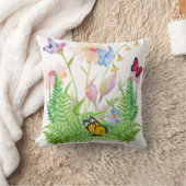 シダと蝶のクッション クッション (ブランケット)