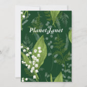 シダのあるワイルドフラワーのリリー || ダークグリーンカスタム ノートカード (正面)