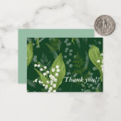 シダのあるワイルドフラワーのリリー || ダークグリーンカスタム ノートカード (正面/裏面インサイチュ)