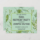 シダのあるワルワリアイリス || サージュグリーンカスタム ポストカード (正面/裏面)