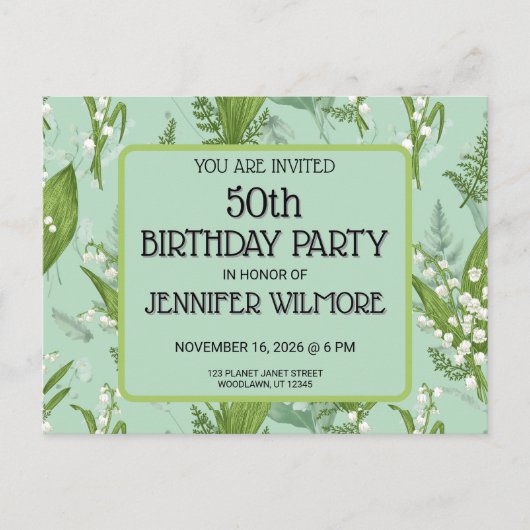 シダのあるワルワリアイリス || サージュグリーンカスタム ポストカード (正面)