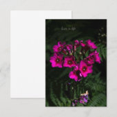 シダのある濃いピンクの花 ノートカード (正面/裏面)