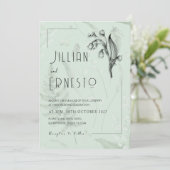 シダのある谷のユリ || セージグリーンカスタム 招待状 (スタンド正面)