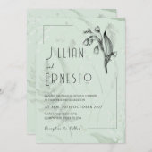 シダのある谷のユリ || セージグリーンカスタム 招待状 (正面/裏面)