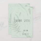 シダのある谷のユリ || ソフトグリーンカスタム サンキューカード (正面/裏面)