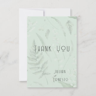 シダのある谷のユリ || ソフトグリーンカスタム サンキューカード