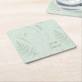 シダのある谷のユリ || ソフトグリーンカスタム スクエアペーパーコースター (アングル)