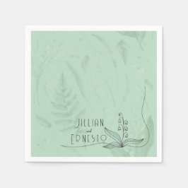 シダのある谷のユリ || ソフトグリーンカスタム スタンダードカクテルナプキン