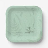 シダのある谷のユリ || ソフトグリーン ペーパープレート (正面)