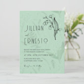 シダのある谷のユリ || ソフト・グリーン（グラフィック付き） 招待状 (スタンド正面)