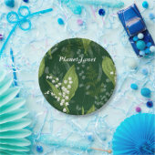 シダのある谷のユリ || ダークグリーンカスタム ペーパープレート (パーティー)