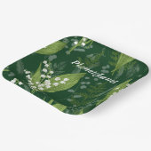 シダのある谷のユリ || ダークグリーンカスタム ペーパープレート (傾斜あり)