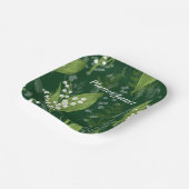 シダのある谷のユリ || ダークグリーンカスタム ペーパープレート (傾斜あり)