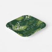 シダのある谷のユリ || ダークグリーン非カスタム ペーパープレート (傾斜あり)