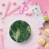 シダのある谷のユリ || ダークグリーン非カスタム ペーパーボウル (パーティー)