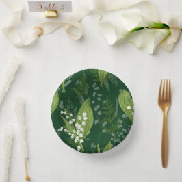 シダのある谷のユリ || ダークグリーン非カスタム ペーパーボウル