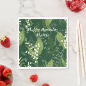 シダのある谷のユリ || ダークグリーン スタンダードランチョンナプキン (インサイチュ)