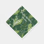 シダのある谷のユリ || ダークグリーン スタンダードランチョンナプキン (角)
