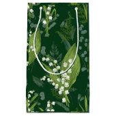 シダのある谷のユリ || ダークグリーン スモールペーパーバッグ (正面)