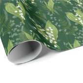 シダのある谷のユリ || ダークグリーン ラッピングペーパー (ロールコーナー)