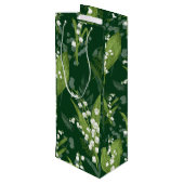 シダのある谷のユリ || ダークグリーン ワインギフトバッグ (裏面アングル)