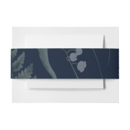 シダのある谷のユリ || ダークブルー 招待状ベリーバンド