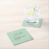 シダのある谷のユリ || ホワイトカスタム スクエアペーパーコースター (インサイチュ)